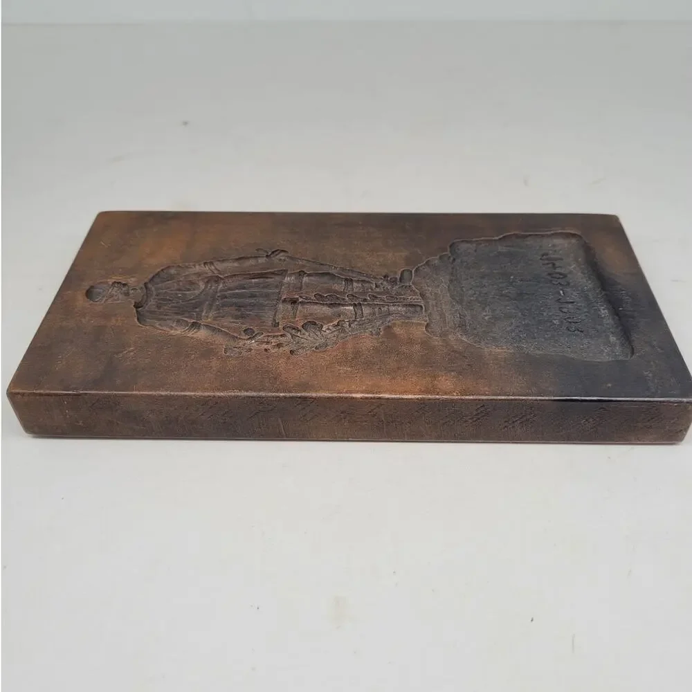 Antique‎ Wooden Cookie Mold Roman Soldier Primitive Folk Wall Decor